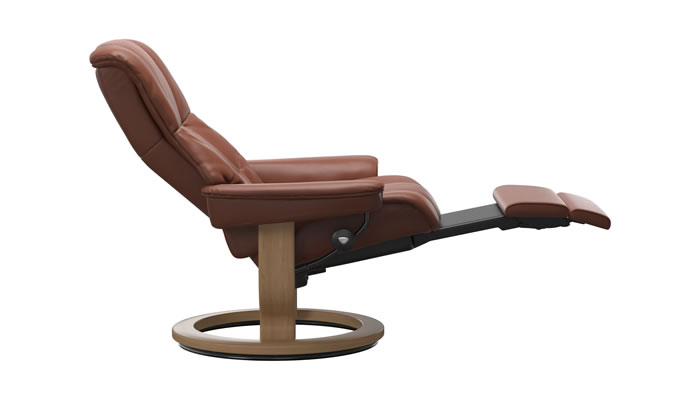 Stressless Mayfair Recliner with Power Leg and Back in Noblesse Tigereye Leather